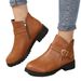 Autumn Winter New Plus Size Women's Round Toe Side Zipper Chunky Heel Ankle Fashion Boots Style_vogvips.com