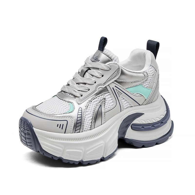 Platform Dad Shoes For Women 2025 Spring New Versatile Breathable Height Increasing Lightweight Casual Sneakers_vogvips.com