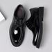 Euro Step Hairstylist Men's Korean Style British Trend Lazy Genuine Versatile Breathable Shiny Soft Sole Leather Shoes_vogvips.com