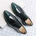 Men's Casual Large Size 38-48 Gradient Color Fashion Personality Pointed Glossy Business Formal Lace-up Leather Shoes_vogvips.com