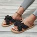 Women’s Shoes Straight Line Women's Rope Bottom Large Flower Fashion Casual Outdoor Wear Flat Slippers Hot Sale_vogvips.com