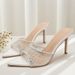 Rhinestone Pointed-toe Stiletto High-heeled Sandals, Sexy Fashionable Women's Outdoor Slippers, European And American_vogvips.com