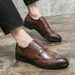 Euro Step 2025 Autumn Brogue British Style Trendy Casual Business Formal Leather Men's Pointed Black Wedding Shoes_vogvips.com