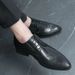 Men's Genuine Leather Dress Shoes Breathable Pointed Toe Oxford Shoes_vogvips.com
