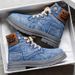European Warm Series Large Size 48 Men's 2025 New Mid-Top Denim Casual Versatile Work Shoes Martin Boots_vogvips.com