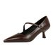 6093 European And American Style Fashion Party High Heels Thin Shallow Mouth Metal Pointed Toe One Strap Slimming Mid_vogvips.com