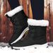 Snow Shoes For Women's Outdoor Travel, Thick High Top And Plush Thick Cotton Shoes, Mid Tube Shoes_vogvips.com