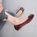 Women's Vintage Style Commute Solid Color Square Toe Flats_vogvips.com