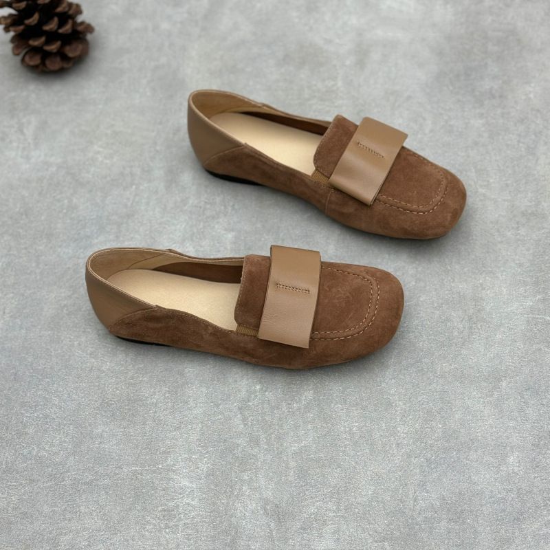Artistic Handmade Soft Shoes 2025 New Spring And Autumn Season Matte Women's Flat Genuine Leather Loafers Moccasins_vogvips.com