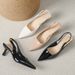 French Style High Heels For Women, Stiletto, Spring/Summer 2025 New Pointed Toe, One-Strap Buckle, Closed Toe Sandals,_vogvips.com
