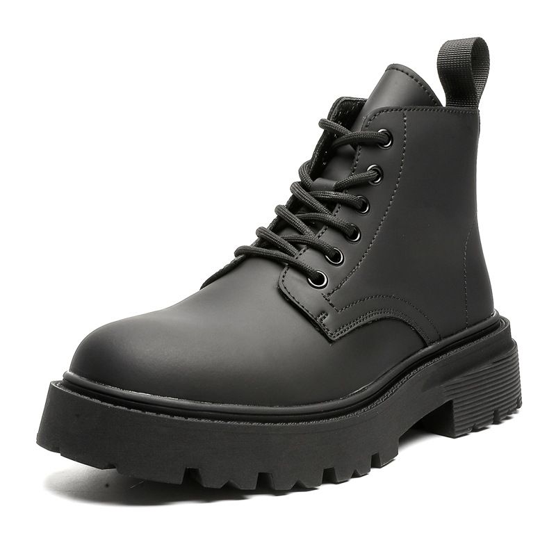 Retro Tooling Boots Thick-soled Heightening Lace-up Martin Boots_vogvips.com