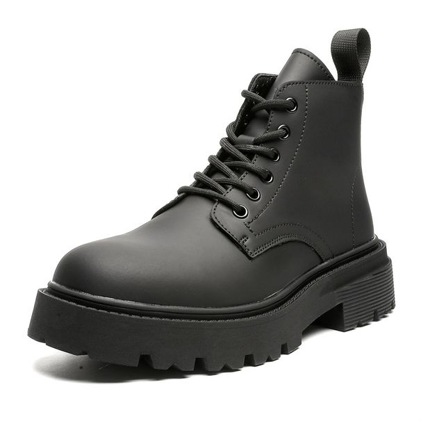 Retro Tooling Boots Thick-soled Heightening Lace-up Martin Boots_vogvips.com