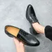 Men's Genuine Leather Slip-On Dress Shoes - Pointed Toe Formal Loafers (British Style Collection)_vogvips.com