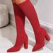 Women's Shoes New Style, Pointed Toe, Slim Fit, Stretchy Boots For Women, Sizes 35 42, High Heeled Knitted Long Boots._vogvips.com