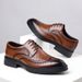 Euro Step Leather Summer Hollow Business Formal Casual British Style Men's Brogue Wedding Shoes_vogvips.com