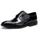 Aofu 3011 Oxford Three-Joint Three-Dimensional Square Toe Men's Classic Casual Leather Wedding Shoes_vogvips.com