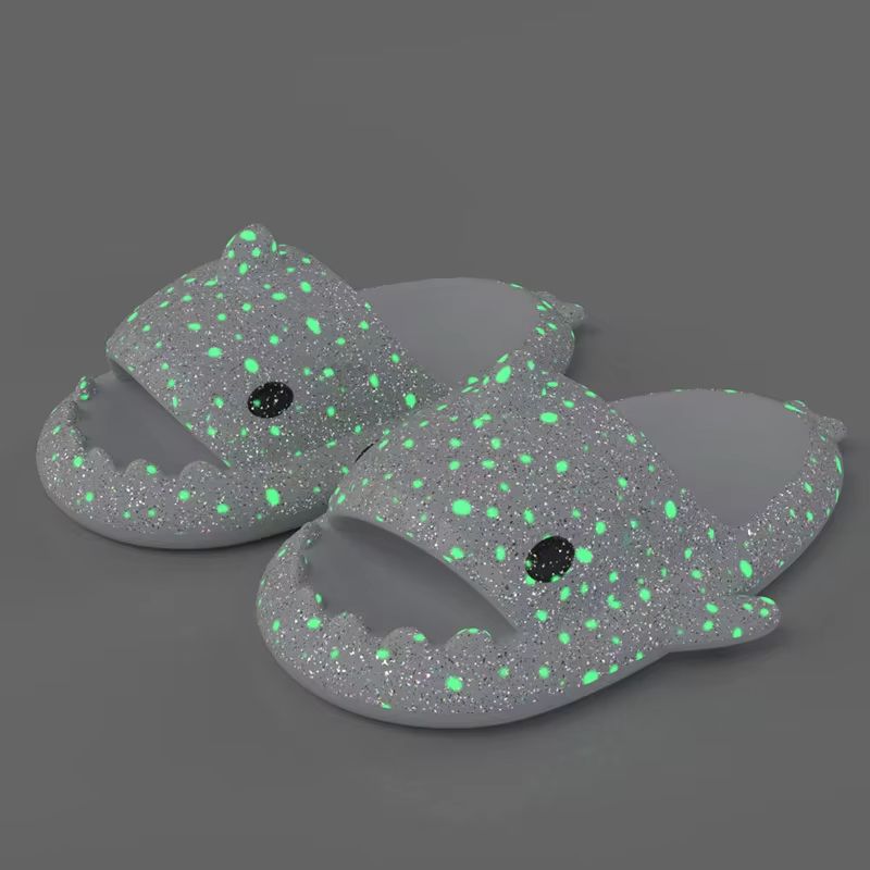 Christmas Luminous Shark Slippers Women Halloween Indoor Home Non-slip Sandals Men Cool Creative Slides Couple Gift Flip_vogvips.com