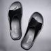 Outdoor Soft Leather Slippers For Men, Summer New Korean Style, Casual Non-Slip Trendy One-Word Beach Sandals_vogvips.com