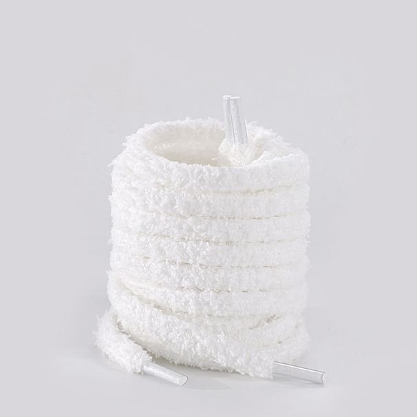 Shoe Accessories Canvas Shoes White Beige Bold Round Retro Shoelaces A Pair_vogvips.com