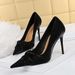 3391-3 【 】 Korean Version Slim High Heels, Foot Trimming, Slimming Effect, Shallow Mouth, Pointed Bow, Women's Single_vogvips.com