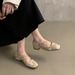 2025 New Spring Autumn Square Head Embroidered Women's Casual Flat Bottom Mary Jane With Skirt And Shallow Mouth Single_vogvips.com
