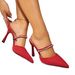 Shoes Women's High Heeled Sandals Red Stilettos Fashionable Buckle Diamond Pointed High Heeled Sandals Sexy Simple Women's Shoes_vogvips.com