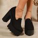 Plus Size High Heeled Single Shoes For Women Chunky Heel Round Toe Professional Style Spring_vogvips.com