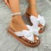 Women's Summer Leather Upholstered Sponge Strap Sandals Bow Tie Wedge Heels Outdoor Wear Factory Direct Supply_vogvips.com