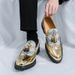 New Fashion Men's British Black Business Casual Loafer Shoes Daily Driving Office Leather Shoes One Foot Pedal Lazy Brown Banquet Dress Wedding Men's_vogvips.com