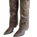 Designer Retro Riveted High-topped Leg Boots,short Boots,French-style Women's Boots,versatile Western Cowboy Boots,long-leg Boots,English Knight Boots_vogvips.com