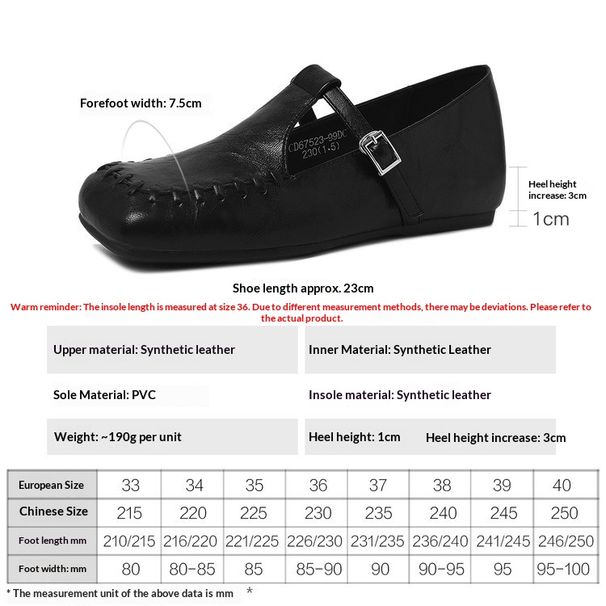 Cameido Women's French Vintage Square Toe Mary Janes Chunky Heel Spring Knitted One - Strap Buckle Deep - Mouth Shoes_vogvips.com