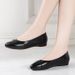 Working Mother Shoes Flat-soled Beef Tendon Soft-soled Medium And Old Single Shoes Flat Heel Non-slip Shallow Mouth Women's Small Leather Shoes_vogvips.com