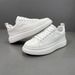 High End Genuine Leather White Lightweight Breathable Men's Shoes, Trendy And Versatile Sports Thick Soled Board Shoes_vogvips.com