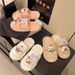 High-Value Cartoon Strap Dog One-Word Cotton Winter Outdoor Wear Resistant Non-Slip Furry Home Soft Sole Open-Toe_vogvips.com