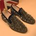 Suitable For All Seasons Spring New Nightclub Style Men's Rivet Slip-On Loafers Fashion Casual Leather Shoes_vogvips.com