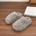 Large Size Thick Bottom Curly Fur Slippers For Women, Autumn And Winter Wear, New Style In 2025, Korean Style, Muffin-topped, Half-slipper_vogvips.com