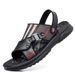 First Layer Cowhide Beach Shoes Soft Sole Latex Cushion Men's Summer New Two-Way Slippers Outdoor Sandals_vogvips.com
