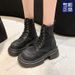 Martin For Women 2025 New Spring And Autumn British Style Thick-Soled Canvas Motorcycle Hiking Ankle Thin Yellow Boots_vogvips.com