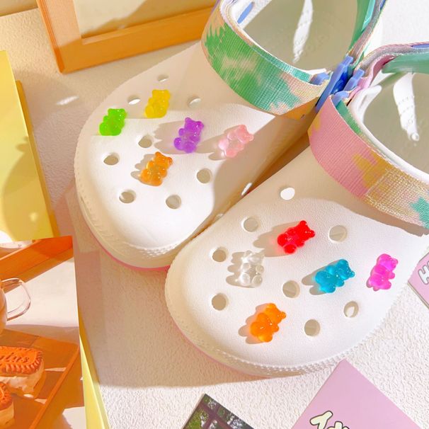 Hole Shoes Accessories DIY Accessories Xiaohongshu Dopamine Jelly Color Transparent Color Bear Candy Color Small Bear_vogvips.com