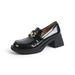 Heels Lefu For Women S Spring And Autumn New Chunky Heel Hundred One Step British Style Gold Coin Shoes_vogvips.com