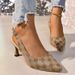 Women's sandals with thin heels, high heels, large size points and hollow one-line buttons_vogvips.com