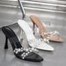 2024 New French Style Transparent Pearl Sandals Versatile Women's High-Heeled Slippers_vogvips.com