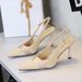7317-A3 European And American Style Banquet Pointed Satin Stiletto High Heels With Hollow Back Strap Shallow Mouth_vogvips.com