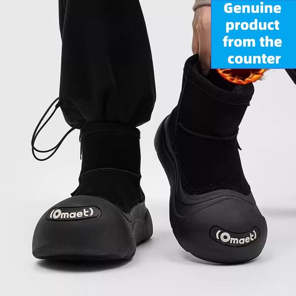 Warm Snow Boots For Men In Winter 2025, New Style With Plush And Thick Cotton Boots, Open Mouth Smile Couple Style Snow Cotton Shoes For Women_vogvips.com