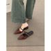 French-style Low-heeled White Flip-top Women's Shoes For Outerwear, 2026 New Summer Style, Versatile And Elegant Pointed-toe_vogvips.com
