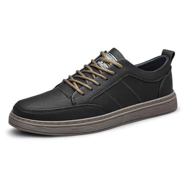 Men's Large Size Small Leather Shoes Sewing Thread Comortable And Breathable Two-layer Cowhide Sot Sole Comortable Board Shoes Leather Surace_vogvips.com