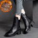 Shanghai Jie Zou Winter New Cotton Round Toe Polished Retro Cowhide Women's Shoes Fashion High-top Versatile Casual_vogvips.com
