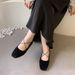 Retro Cross-Strap Suede Soft Leather Women's Mary Jane Flats Ballet Shallow Square-Toed Single Shoes_vogvips.com