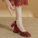 Chunky Heel Wedding Women High Heels Bride 2025 Spring New Mary Jane Women's Square Toe Single Shoes_vogvips.com