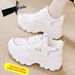 Foreign Trade Hot-Selling Height-Increasing White Sneakers For Women, Versatile Summer Dad Shoes, Breathable Casual_vogvips.com